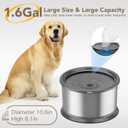 1.6 Gallon Dog Water Bowl, 6.5L/220oz Stainless Steel No Spill Water Bowl for Large Dogs, Super Large Capacity Splash Proof Pet Slow Drinking Water Bowl with Anti-Slip Mat for Mess Drinkers