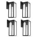 Bestshared Outdoor Wall Sconce Light,Exterior Wall Lighting Fixtures with Clear Glass, Anti-Rust Modern Black Outside Lantern Lamp for House Front Porch Doorway Patio (Black, 15")