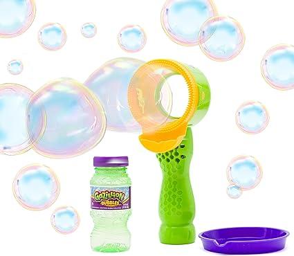 Gazillion Bubbles VorTech Wand Toy for Toddlers, Easy, Safe, Push-Button Bubble Fun, Includes 4 oz Solution and Dip Tray, Outdoor Gift for Boys and Girls, Ages 3+, Green