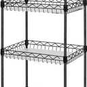 Storage Shelves, 4-Tier Wire Shelving Unit with Baskets Storage Rack Corner Shelf Shelving Adjustable Storage Shelf, 11.8" D x 15.7" W x 47" H, Black