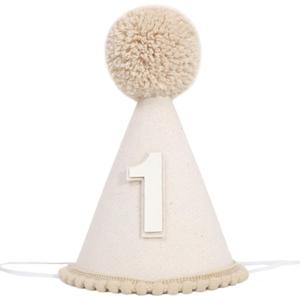 Boho First Birthday Hat-Natural 1st Birthday Boho Decorations,One Birthday Costume Headwear,Cake Smash Photo Prop (Beige)