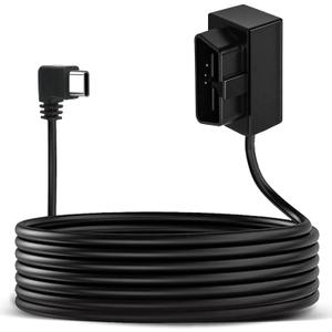 Dash Cam Hardwire KitOBD Power Cable for Dash Camera USB Type C Adapter Hardwire Charger Cable for Dashcam with Low Voltage Protection(11.6V Auto-cutoff ) 24h Parking Mode for Dashcam,GPS ,Radar