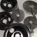 Black Burner Drip Pan Bowls 5304430149(6")5304430150(8") and Electric Stove Burners MP15YA(6") MP21YA(8") Compatible for Frigi-daire Ken-more Cro-sley Tap-pan etc Stove by MIFLUS