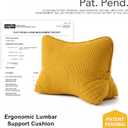 Pat. Pend. Corduroy Reading Back Pillow with Lumbar Support, Triangle Backrest Cushion for Bed Sitting & Relaxing, Support Pillow for Sofa or Headboard, Bright Yellow