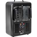 Milkhouse Space Heater, 1300W/1500W Electric Heater with Thermostat, 3 Heat Settings, Safe and Quiet for Home Garage Workshop Warehouse, Black