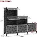 UNKU Shoe Rack, 6 Tier Shoe Storage Cabinet 24 Pair Plastic Shoe Shelves Organizer for Closet Bedroom Entryway Black