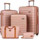 Cosbarn Luggage Sets, Durable 20,24,28 inch Suitcase Sets With Wheels
ABS Hardshell Sets Includes 20, 24&28inch Suitcase, Duffel, Toiletry Bags, TSA lock, Spinner Wheels,Checked Family Travel