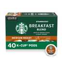 Starbucks K-Cup Coffee Pods, Medium Roast Hot or Iced Coffee, Breakfast Blend, 40 Keurig Pods, BBD: 09 MAY 2027