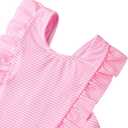 LIZENS Girls Swimsuit Kids Scalloped One Piece Ruffle Swimsuit Girls Swimwear Print 5-6T