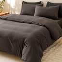 CLOTHKNOW Brown King Size Comforter Set Dark Coffee Bedding Comforter Sets Soft Brown Comforter Men Women Comforter with 2 x Pillow Cases