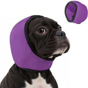 Dog Ear Muffs Noise Protection, Stress-Reducing, Comfortable, Perfect for Thunderstorms, Noise,Vet Visits & Preventing Water (Purple, S)