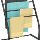 Honiter Towel Racks for Bathroom, Free Standing Towel Rack, Pool Towel Racks Outdoor, 4 Tier Wide Metal Towel Bar Stand, Blanket Ladder Holder, Drying and Display Rack for Oversized Bath Towel (27.6")