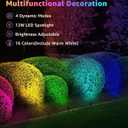 SUNVIE RGBW Outdoor Spotlight 12W LED Landscape Spotlights 120V Color Changing Spotlight Outdoor with Remote Control Waterproof LED Spot Lights Landscape Lights for Yard Patio Garden Lawn, 1 Pack