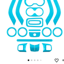 18 PCS Full Set Interior Decoration Trim Kit Steering Wheel Center Console Door Handle Air Conditioning Vent Cup Holder Gear Cover Trim for Jeep Wrangler JK JKU 2011-2018 4-Door (Light Blue)