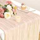 Champagne Table Runner, 10 Ft 120 in Cheesecloth Table Runner, Gauze Rustic Spring Table Runners for Wedding, Party, Baby & Bridal Shower, Boho Table Runners for Valentines Easter Mother's Day (Gold)