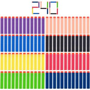 240 Pcs Colorful Refill Darts Bullets Ammo Pack for Nerf N-Strike Elite Series Blasters