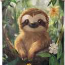 Sloth Throw Blanket for Girls Boys Kids Adults, 50x60 in, Cozy Flannel Blanket for Bedroom, Camping, Couch, Room Decor, Fuzzy Warm Soft Gifts