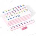 American Mahjong | 166 Premium 1.2-inch Ivory White Tiles | Complete Mahjong Game Set Pink