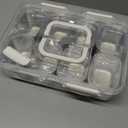 Snackle Box Container, Stainless Steel Divided Serving Tray with Lid and Handle, 8 Compartment Portable Snack Platters - Clear Storage Organizer for Fruit Candy Nuts Veggie - Perfect for Travel Party