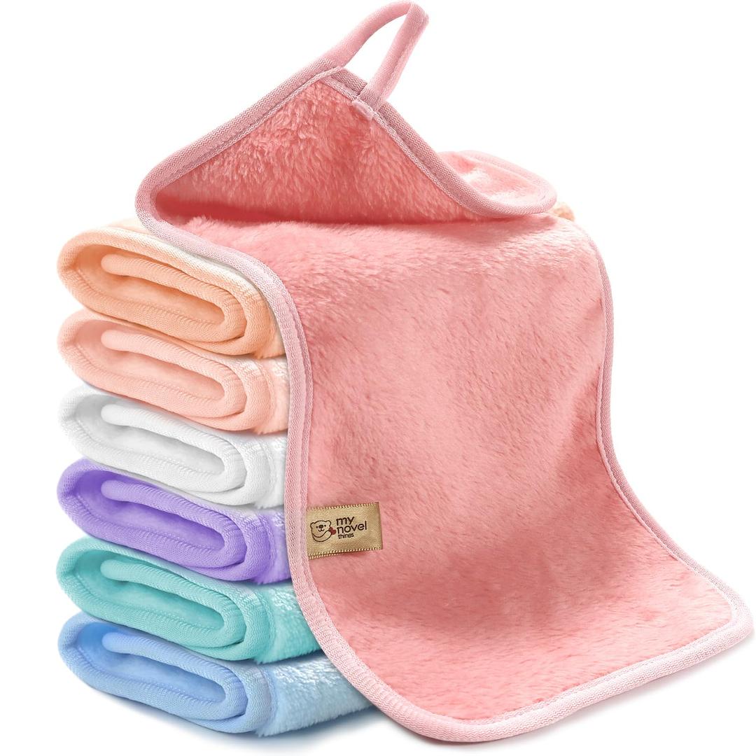 Makeup Remover Cloth 7-Day Set, 15"x6.5" Reusable Makeup Remover Towels, Makeup Washcloths, Skin Friendly Soft Washable Coral Fleece Microfiber Towel for Face, Eye, Lips Gift for Women