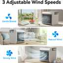 Portable Air Conditioner Fan, 4-in-1 Mini Air Cooler with 450ML Water Tank, 3 Speeds Portable Fan 7 Colors LED Ambient Light, Mini Evaporative Cooler Desktop Humidifier Fan for Bedroom Office Travel