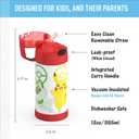 THERMOS FUNTAINER Water Bottle with Straw - 12 Ounce - Kids Stainless Steel Vacuum Insulated Water Bottle with Lid, Pokmon