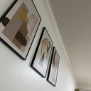 QKF Extra Large Framed Canvas Wall Art Geometric Minimalist Home Wall decor Living Room Bedroom Decoration Painting Tall wall Poster Printing 24" X 32" 3 Pieces (Geometry Orange)