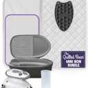 The Quilted Bear Mini Iron, Rest & Ironing Mat - Lightweight Mini Steam Iron with Hard Shell Travel Case, Rest & Ironing Mat - Travel Essentials for Wrinkle Free Clothes & Effortless Quilting (Black)