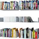 Wallniture Bali White U Shape Floating Shelves for Wall, CD DVD Storage Shelves and Metal Bookshelf Set of 6
