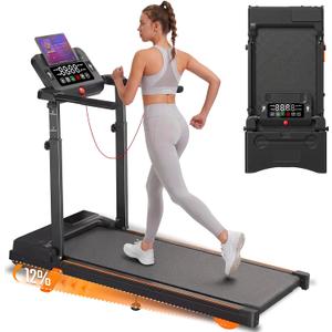 Walking Pad Treadmill for Home Small, 3.5HP Foldable Under Desk Treadmill with Incline, Compact Running Machine with Handle Bar for 350 Lbs Capacity