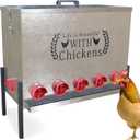 170 LB Automatic Chicken Feeder 12 Port Large Metal Poultry Feeders Box Feeder with Adjustable Height, Locking Lid & Handles,Rustproof Feed Box for Poultry & Backyard Chickens