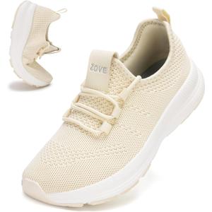 ZOVE Wide Toe Box Shoes Women Extra Wide Width Sneakers Ultra Light Road Running Shoes Non-Slip Tennis Sneakers Breathable Walking Athletic 8803 Beige 39