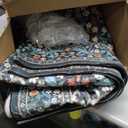 GarveeHome Floral Entryway Rug, 2x3 Washable Front Door Entry Throw Rugs Indoor, Non Slip Bathroom Small Rugs, Boho Thin Rug for Kitchen, Soft Carpet Mat for Bedroom Bathroom, Black