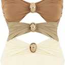 Narecte Modest One Piece Swimsuit Women 2025 Womens Swimsuits Bathing Suit for Women Womens Bathing Suits Tummy Control (8-10, Brown)