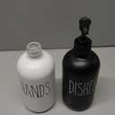 MOMEEMO Soap Dispenser Set 2 Pack, Contains Hand and Dish Soap Dispenser, Perfect for Black and White Kitchen Decor. (Black & White)