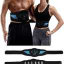 Muscle Toner Abdominal ABS Training Workout Belt Body Abdominal Toning Gear Waist Trimmer Ab Workouts Intelligent Fitness Apparatus for Men Women Abdomen/Arm/Leg Home Office Exercise Black