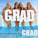Large Grad Prom 2026 Floating Letters for Graduation 20" White Foam Pool Decorations for Grad Prom Party Graduation Pool Float Decor, Photo Props for Seniors, Class of 2026 (Grad)