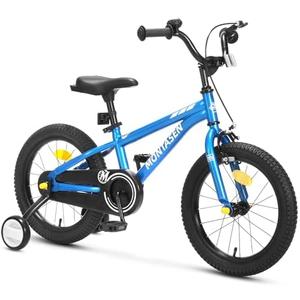 Montasen Kids Bike for 3-10 Years Old, 12 14 16 18 inch Boys Girls Toddler Bike with Training Wheels BMX Style Children Bicycle with Dual Hand & Coaster Brake, Adjustable Seat & Handlebars