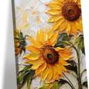 Sunflower Canvas Wall Art Abstract Sunflower Texture Landscape Wall Decor Artwork Yellow Floral Pictures Paintings Modern Botanical Posters Print Living Room Dining Room Kitchen Decor 1216 Inch