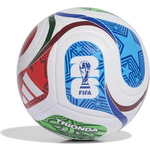 Adidas Unisex-Adult World Cup Soccer Ball, White/ Team Royal Blue/ Solar Blue/ Power Red, 4