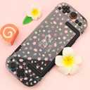 FUNDIARY Clear Case for Switch 2 with Glitter Sakura Design, Shock-Absorption Accessories with Slim Hard PC Protective Cover Skin and Ergonomic Grip Case for Switch 2 Game Console & Grips Controller