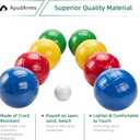 ApudArmis 90mm Bocce Balls Set, Lighter Outdoor Bocce Game for Backyard/Lawn/Beach - Set of 8 Soft PE Balls & 1 Pallino & Nylon Carrying Case & Measuring Tape for Teens Beginners
