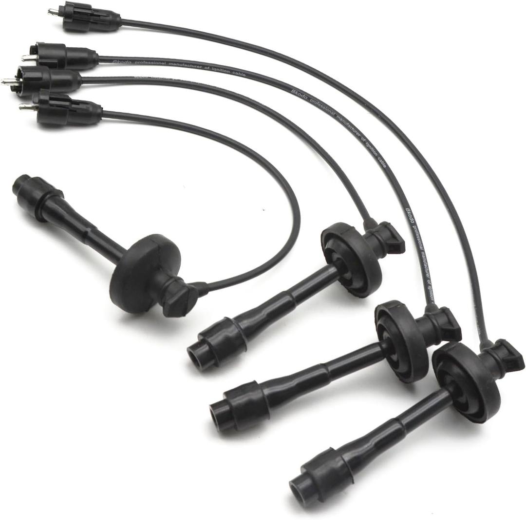 52649ZQ Ignition Spark Plug Wires Set Compatible with Toyota Corolla 1998 1999 2000 2001 2002 L4 1.8L, 4 Pcs