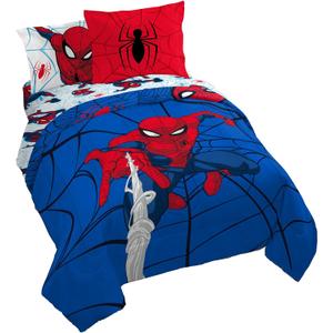 Jay Franco Marvel Spiderman Webtastic 7 Piece Queen Size Bed Set - Includes Reversible Comforter & Sheet Set - Super Soft Kids Bedding Fade Resistant Microfiber (Official Marvel Product)