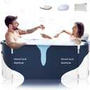53" Extra Large Portable Foldable Bathtub with Metal Frame for Adult, Family SPA Soaking Tub with Cover for Small Bathroom, Thicken Multiple Layer Bathtub with Lid (53" Milk with Metal Frame)