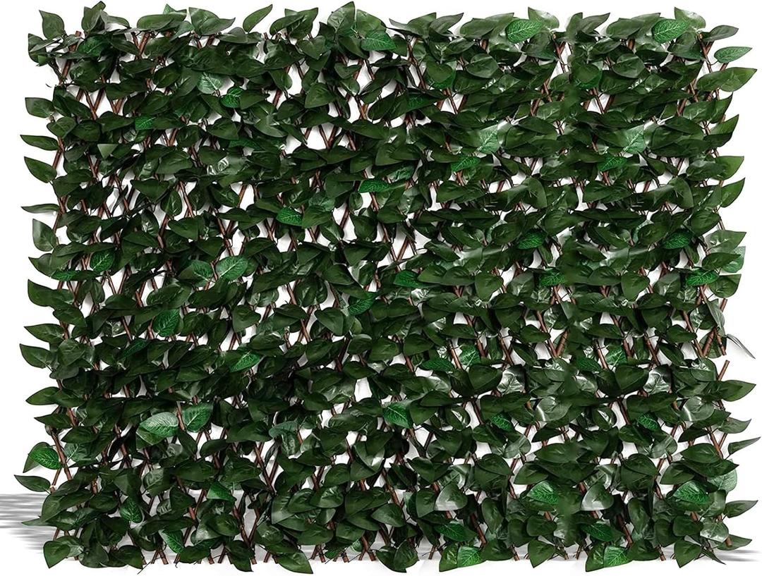 DOEWORKS Expandable Fence Privacy Screen for Balcony Patio Outdoor, 1PC Faux Ivy Fencing Panel for Backdrop Garden Backyard Home Decorations (Green)
