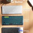 Samsers Full-Size Foldable Bluetooth Keyboard, KF08X Wireless Folding Keyboard with Backlight, Portable Travel Keyboards for iPhone iPad Smartphone Tablet Laptop, Android Windows Mac OS - Black