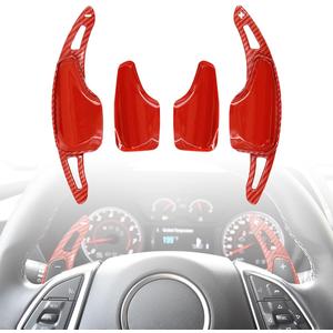 Steering Wheel Paddle Shifter Extended Compatible for Chevy C7 Corvette Accessories 2015-2019, for Camaro 2016-2024 Shift Paddle Extension Red Carbon Fiber