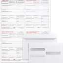2025 Pre-Printed W2 4-Up Laser Tax Forms Set with Double-Window Envelopes, for 25 Employees