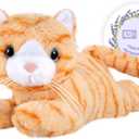 Heatable & Coolable Orange Cat Stuffed Animals, Cute Microwavable Heating Pad Plushies for Soothing & Relaxation, Stuffed Cat Plush Toys, Orange Cat Plushie Toys Gifts